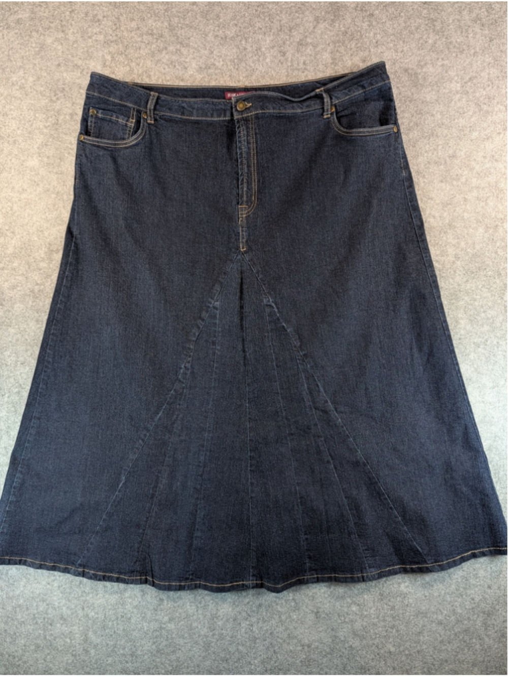 Jessica London Denim Maxi Jean Skirt Size 22 Dark Wash Blue A-Line Flared
